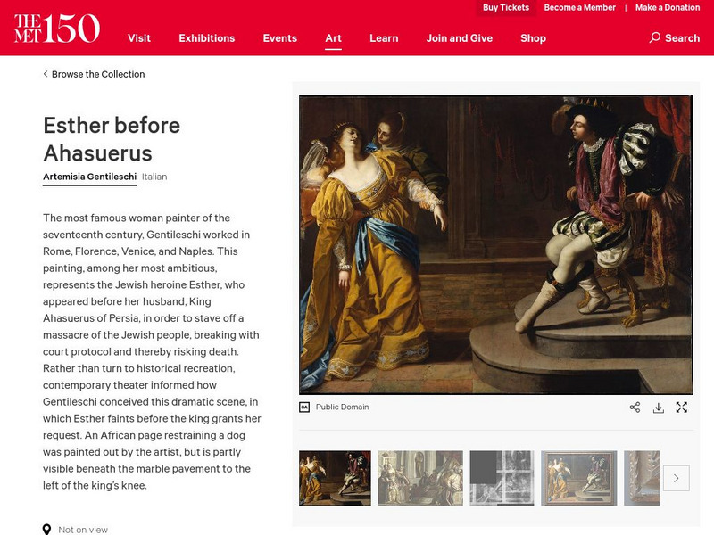 Metropolitan Museum of Art: Esther Before Ahasuerus by Artemisia Gentileschi Graphic