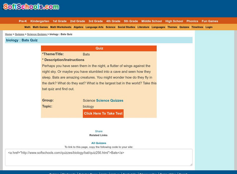 Soft Schools: Bats Quiz Unknown Type Soft Schools: Bats Quiz Unknown Type