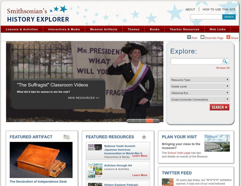 National Museum of American History: History Explorer Website National Museum of American History: History Explorer Website