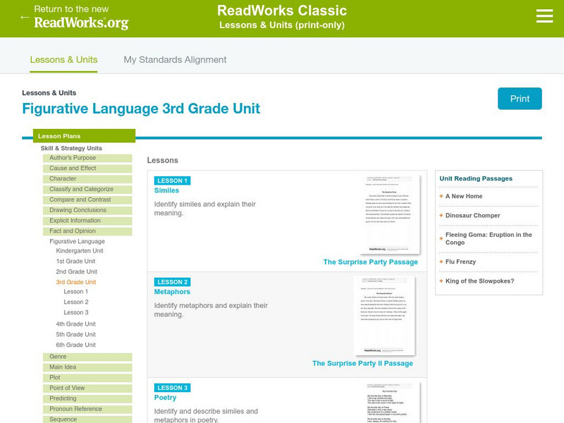 Read Works: Figurative Language 3rd Grade Unit Lesson Plan Read Works: Figurative Language 3rd Grade Unit Lesson Plan