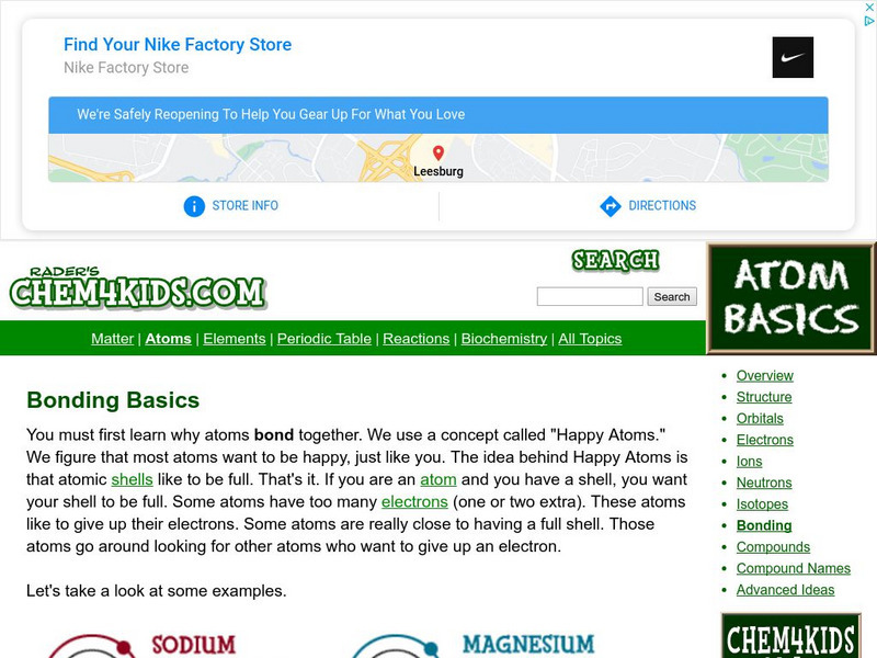 Chem4 Kids: Atoms: Bonding Handout Chem4 Kids: Atoms: Bonding Handout