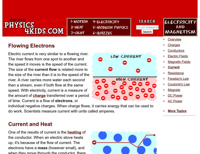 Physics4 Kids: Electricity and Magnetism: Current Handout Physics4 Kids: Electricity and Magnetism: Current Handout