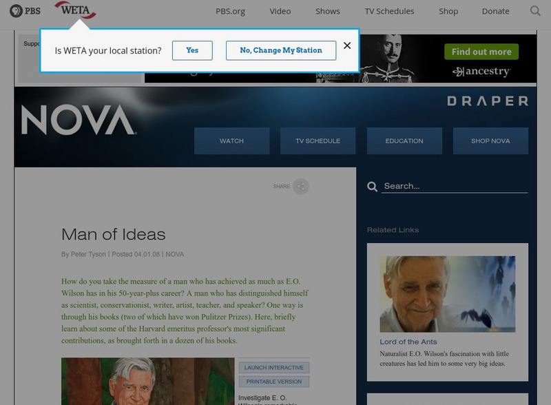 Pbs Nova: Man of Ideas Interactive Pbs Nova: Man of Ideas Interactive