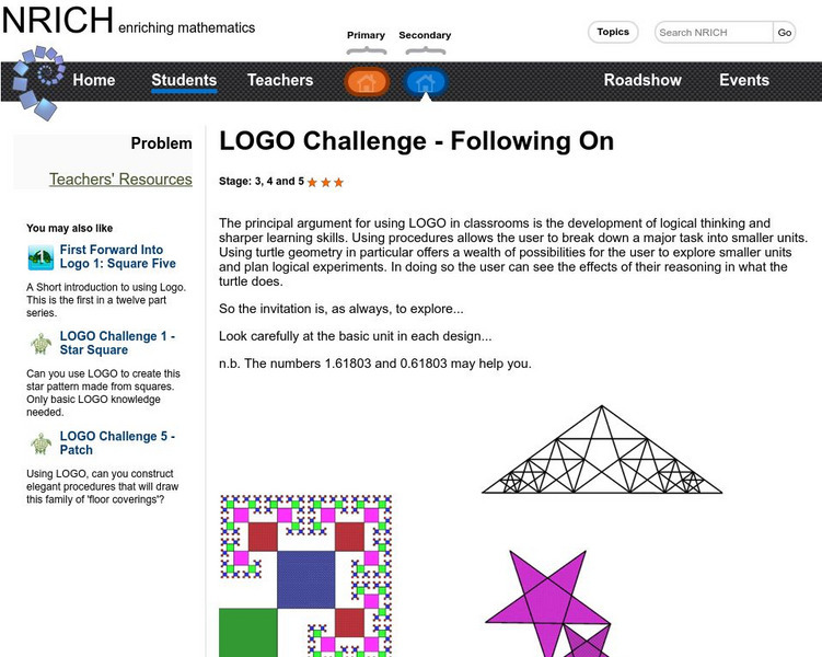 University of Cambridge: Nrich: Beginning Logo Programming Activity University of Cambridge: Nrich: Beginning Logo Programming Activity