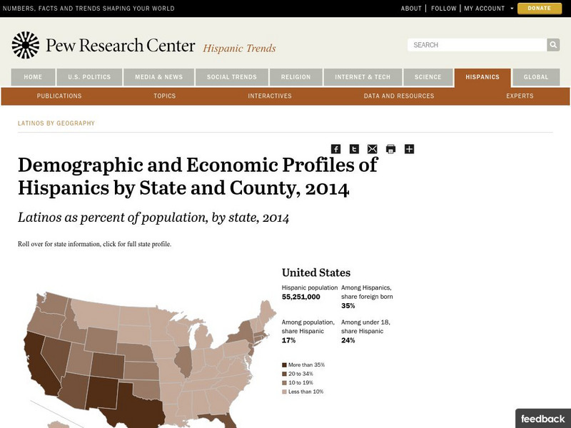 Pew Hispanic Center: Interactive Map: Where Latinos Live in the United States Handout Pew Hispanic Center: Interactive Map: Where Latinos Live in the United States Handout