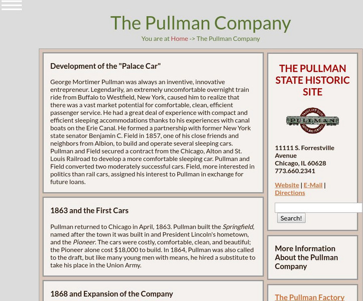 The Pullman State Historic Site : The Pullman Company Website The Pullman State Historic Site : The Pullman Company Website