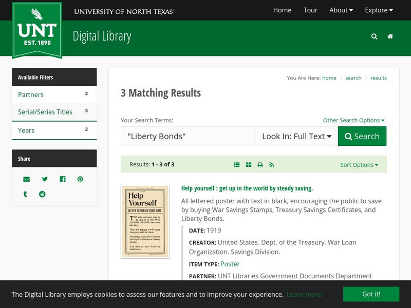 Unt Digital Library: "Liberty Bonds" Graphic Unt Digital Library: "Liberty Bonds" Graphic
