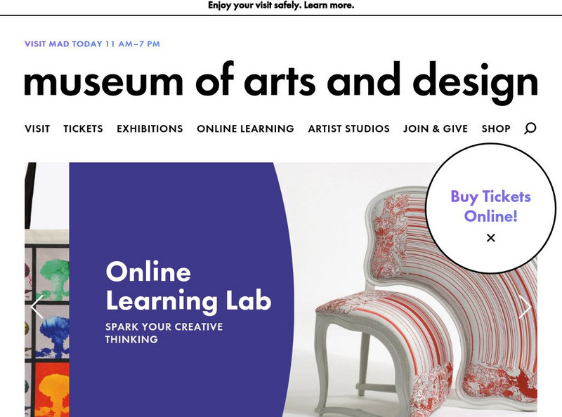 Museum of Arts and Design: Home Website Museum of Arts and Design: Home Website