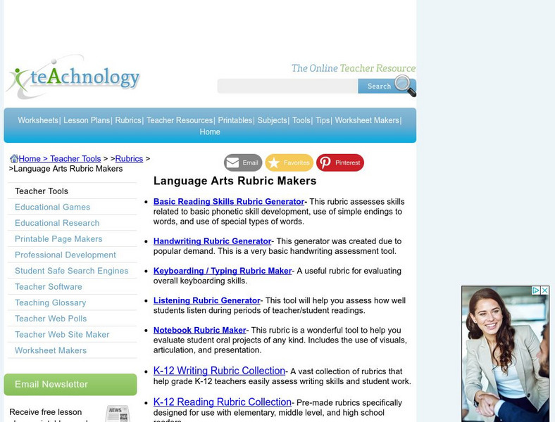 Teachnology: Teacher Rubrics Website Teachnology: Teacher Rubrics Website