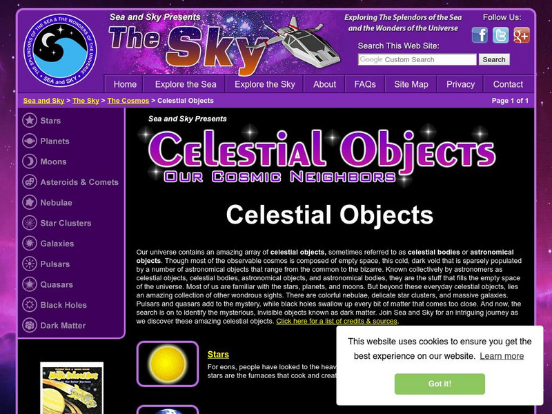 Sea and Sky: Celestial Objects Website Sea and Sky: Celestial Objects Website