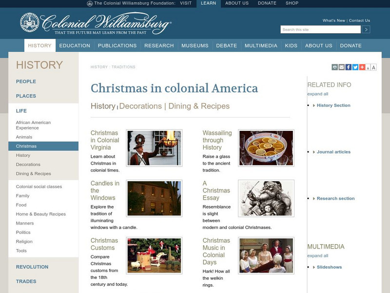 Colonial Williamsburg: Christmas in Colonial Virginia Website Colonial Williamsburg: Christmas in Colonial Virginia Website