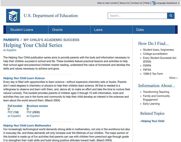 Ed.gove: Helping Your Child Series Website Ed.gove: Helping Your Child Series Website