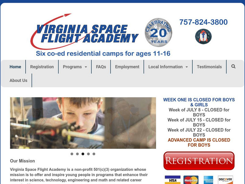 Virginia Space Flight Academy: Summer Residence Camps Website Virginia Space Flight Academy: Summer Residence Camps Website