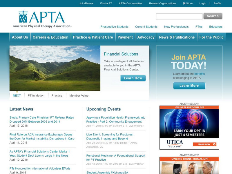 American Physical Therapy Association: American Physical Therapy Homepage Website American Physical Therapy Association: American Physical Therapy Homepage Website