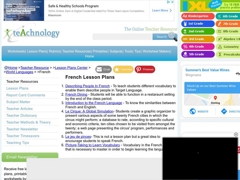 Teachnology: French Lesson Plans Lesson Plan Teachnology: French Lesson Plans Lesson Plan