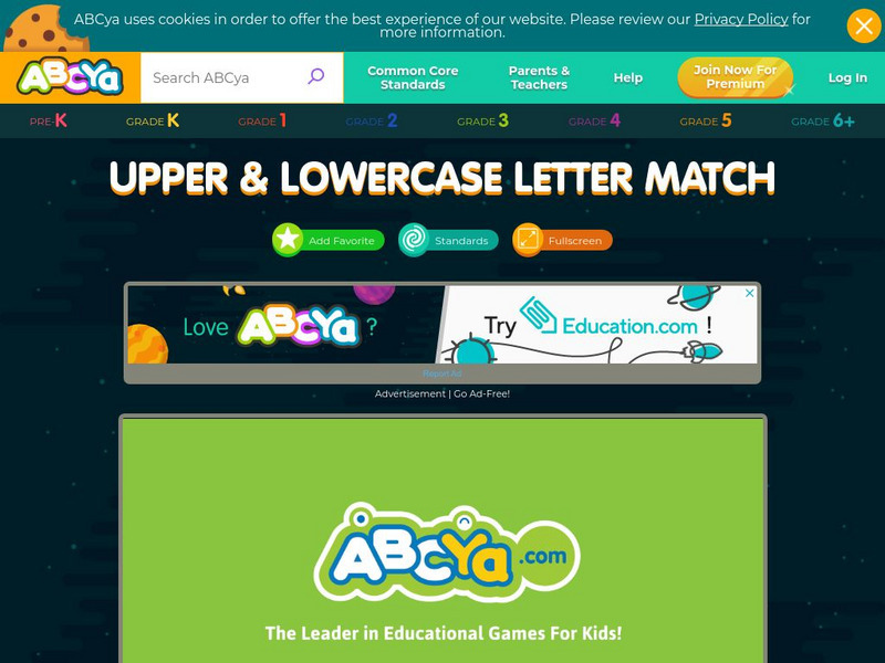 Ab Cya: Uppercase & Lowercase Letter Matching Interactive Ab Cya: Uppercase & Lowercase Letter Matching Interactive
