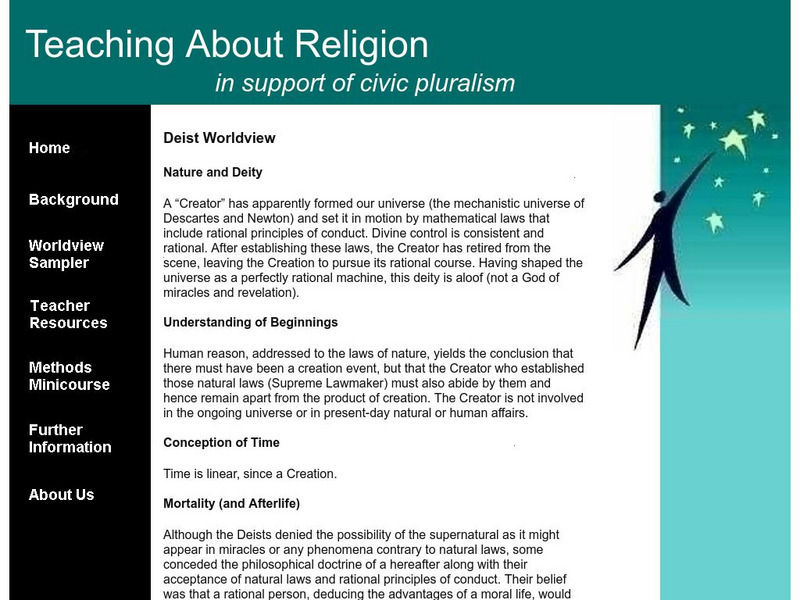 Teaching About Religion: Diest Worldview Website Teaching About Religion: Diest Worldview Website