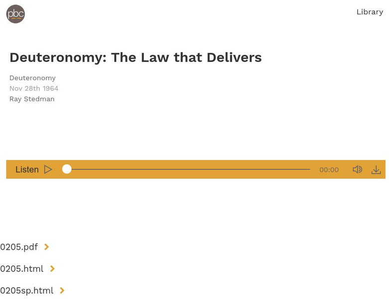 Deuteronomy: The Law That Delivers Audio Deuteronomy: The Law That Delivers Audio