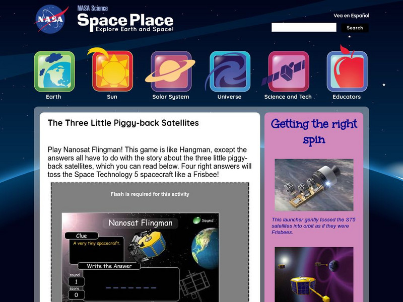 Nasa: The Space Place: The Three Little Piggy Back Satellites Interactive Nasa: The Space Place: The Three Little Piggy Back Satellites Interactive
