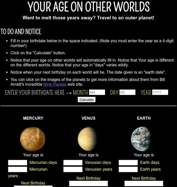 Your Age On Other Worlds