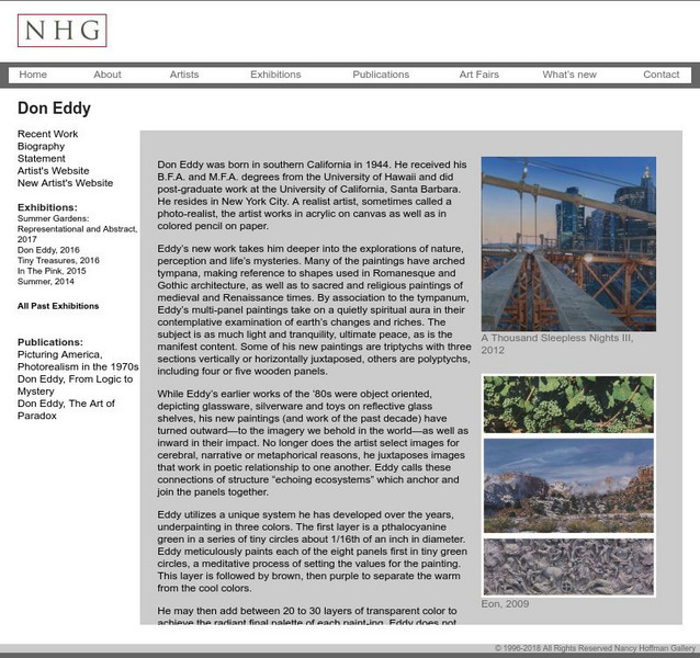 Nancy Hoffman Gallery: Don Eddy Handout Nancy Hoffman Gallery: Don Eddy Handout