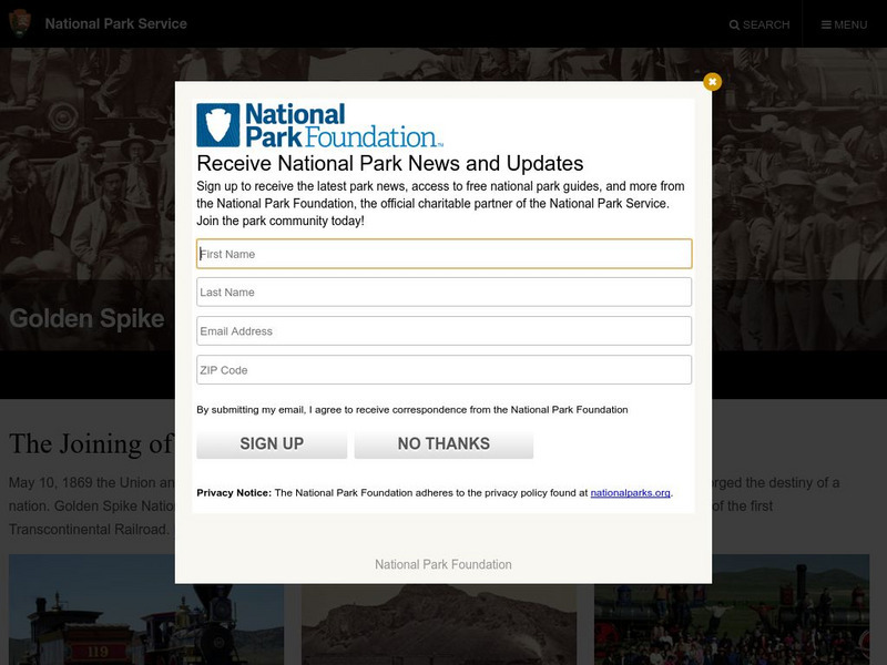 National Park Service: Golden Spike National Historic Site Website National Park Service: Golden Spike National Historic Site Website