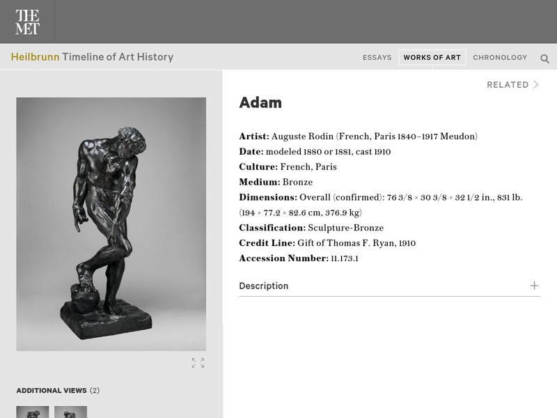 Metropolitan Museum of Art: Adam Graphic Metropolitan Museum of Art: Adam Graphic