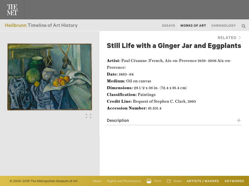 Metropolitan Museum of Art: Still Life With a Ginger Jar and Eggplants Graphic Metropolitan Museum of Art: Still Life With a Ginger Jar and Eggplants Graphic