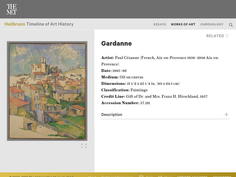 Metropolitan Museum of Art: Gardanne Graphic Metropolitan Museum of Art: Gardanne Graphic