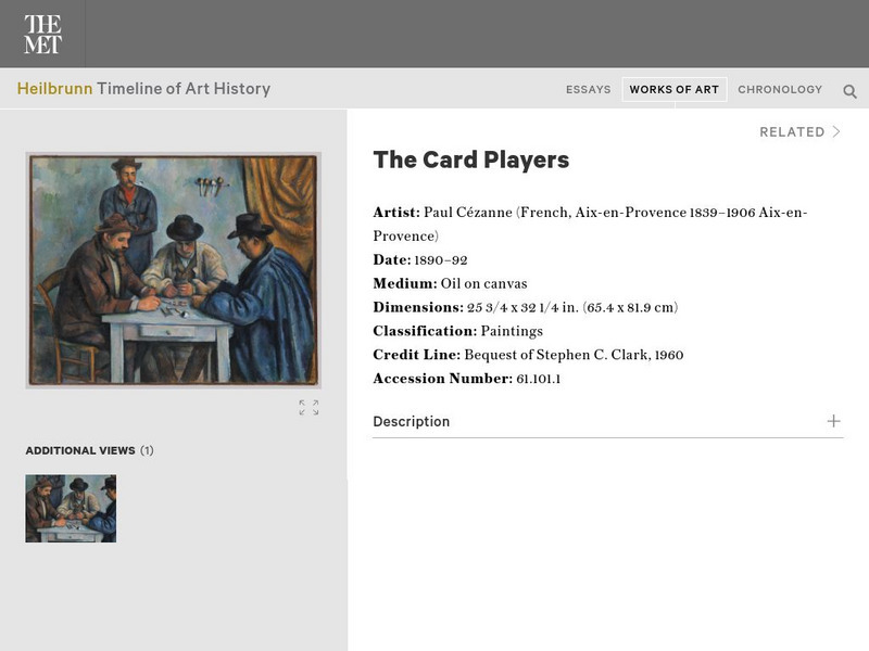 Metropolitan Museum of Art: The Card Players Graphic Metropolitan Museum of Art: The Card Players Graphic