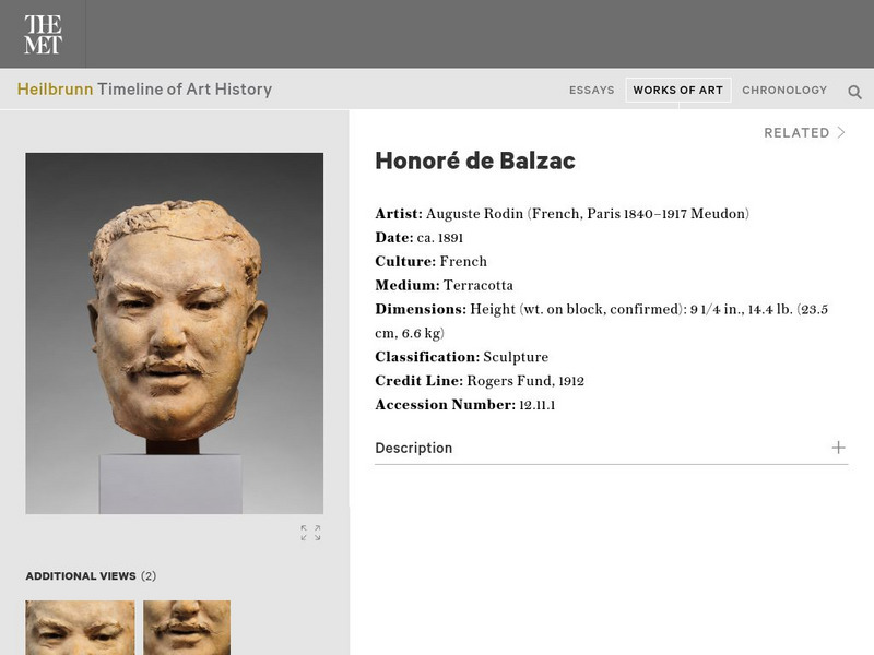 Metropolitan Museum of Art: Head of Balzac Graphic Metropolitan Museum of Art: Head of Balzac Graphic