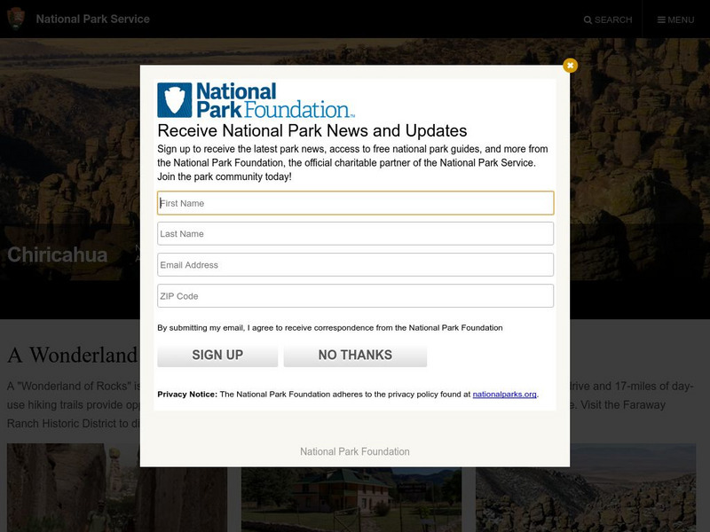 National Park Service: Chiricahua National Monument Website National Park Service: Chiricahua National Monument Website