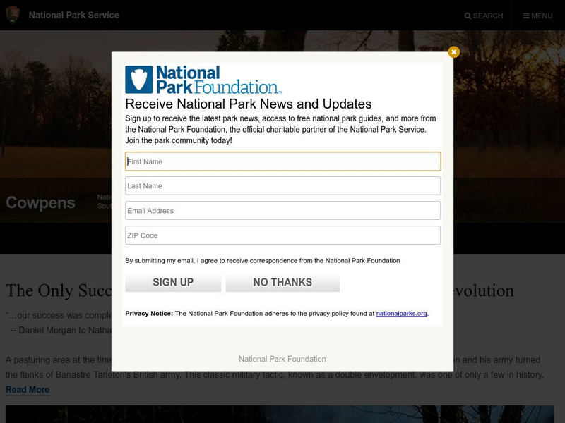National Park Service: Battle of the Cowpens Activity National Park Service: Battle of the Cowpens Activity