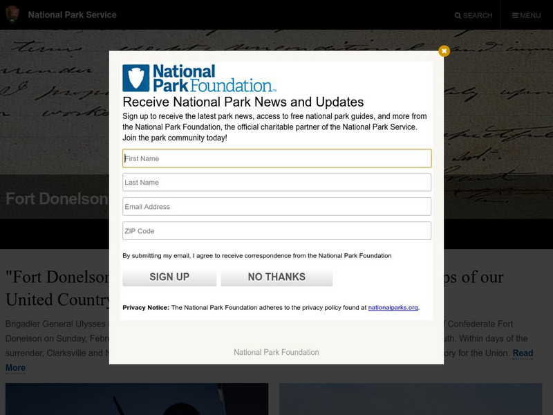 National Park Service: Fort Donelson National Battlefield Website National Park Service: Fort Donelson National Battlefield Website