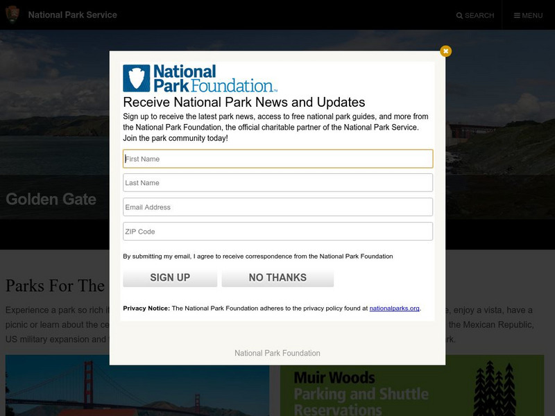 National Park Service: Golden Gate National Recreational Area Website National Park Service: Golden Gate National Recreational Area Website