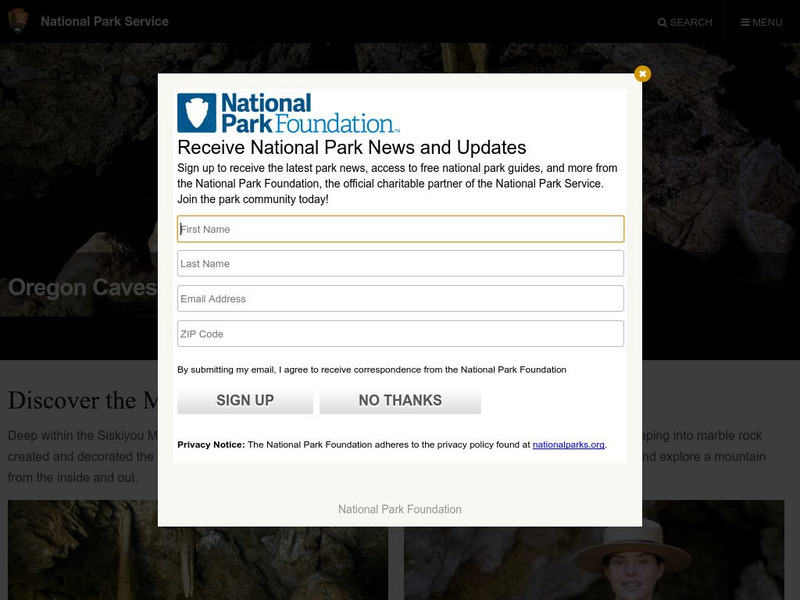 National Park Service: Oregon Caves Handout National Park Service: Oregon Caves Handout