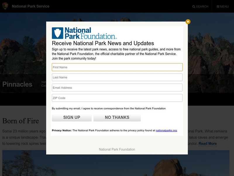 National Park Service: Pinnacles National Monument Website National Park Service: Pinnacles National Monument Website