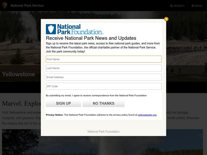 National Park Service: Yellowstone National Park Handout National Park Service: Yellowstone National Park Handout
