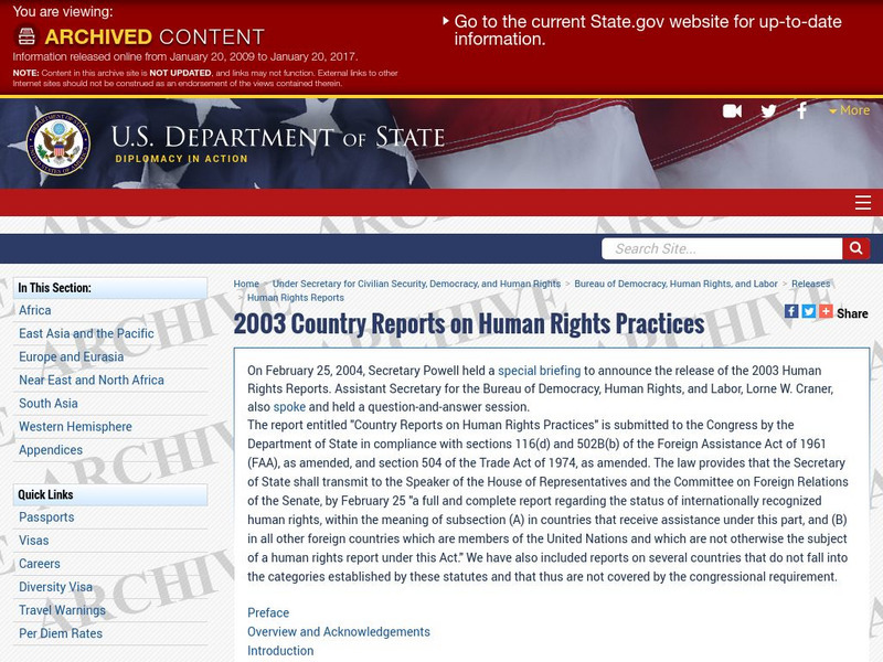 U.s. Dept of State: Human Rights Report on Colombia Handout U.s. Dept of State: Human Rights Report on Colombia Handout
