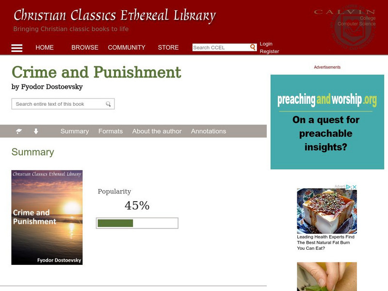 Christian Classics: "Crime and Punishment" (Full Text) eBook Christian Classics: "Crime and Punishment" (Full Text) eBook