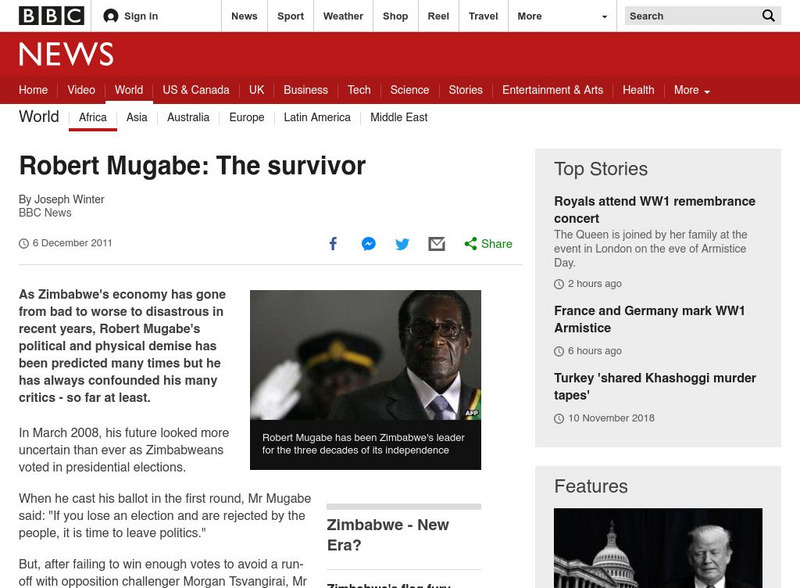 Bbc News: Robert Mugabe: The Survivor Website Bbc News: Robert Mugabe: The Survivor Website