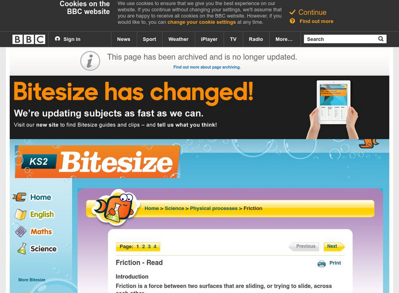 Bbc Schools: Ks2 Bitesize: Science: Physical Processes: Friction Unit Plan Bbc Schools: Ks2 Bitesize: Science: Physical Processes: Friction Unit Plan