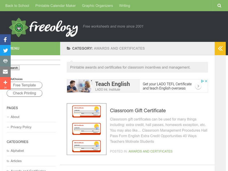Freeology: Free Awards and Certificates Website