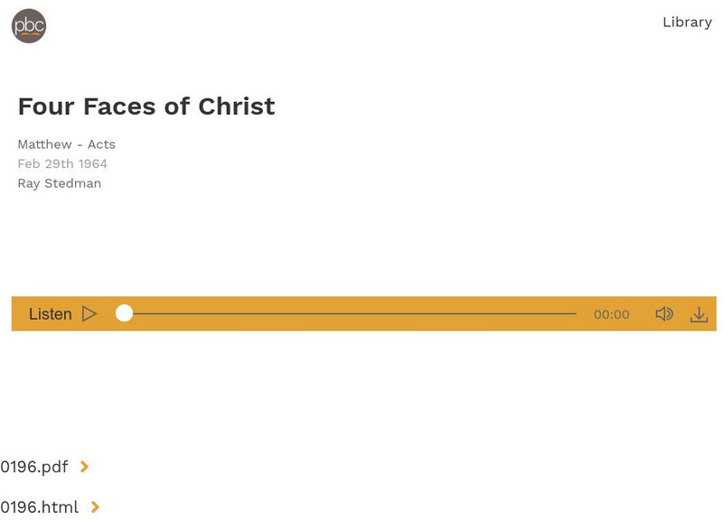 Pbs: The Four Faces of Christ Audio