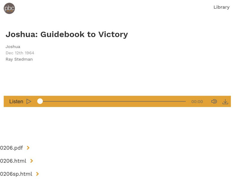 Joshua: Guidebook to Victory Audio Joshua: Guidebook to Victory Audio