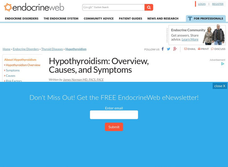 Hypothyroidism: Symptoms, Dangers, and Treatments. Handout Hypothyroidism: Symptoms, Dangers, and Treatments. Handout