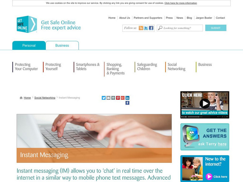 Get Safe Online: Use Instant Messaging Safely Article Get Safe Online: Use Instant Messaging Safely Article