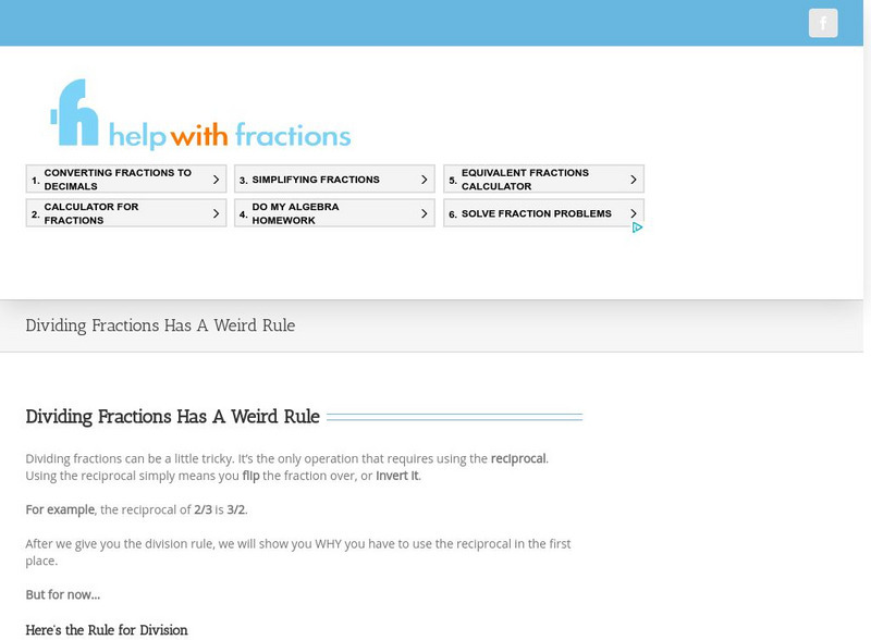 Help With Fractions: Dividing Fractions Handout Help With Fractions: Dividing Fractions Handout
