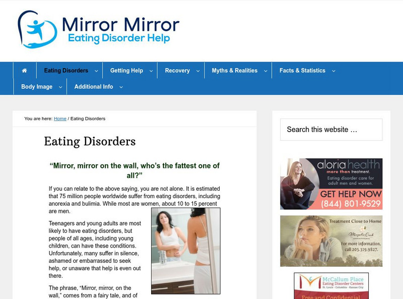 Mirror Mirror: Eating Disorder Article