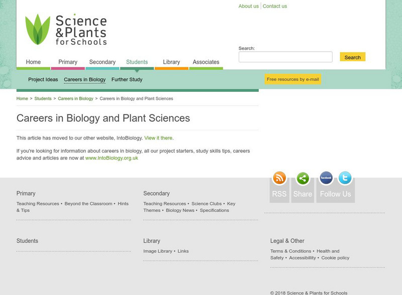 Science & Plants for Schools: Careers in Biology & Plant Sciences Website Science & Plants for Schools: Careers in Biology & Plant Sciences Website